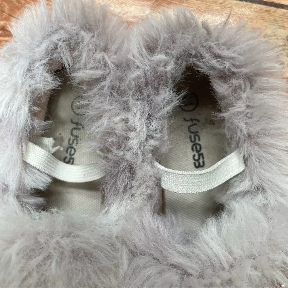 Steve Madden Jhugz Faux Fur Trim Slip-On Slippers Girl's Size 13 Pink Blush